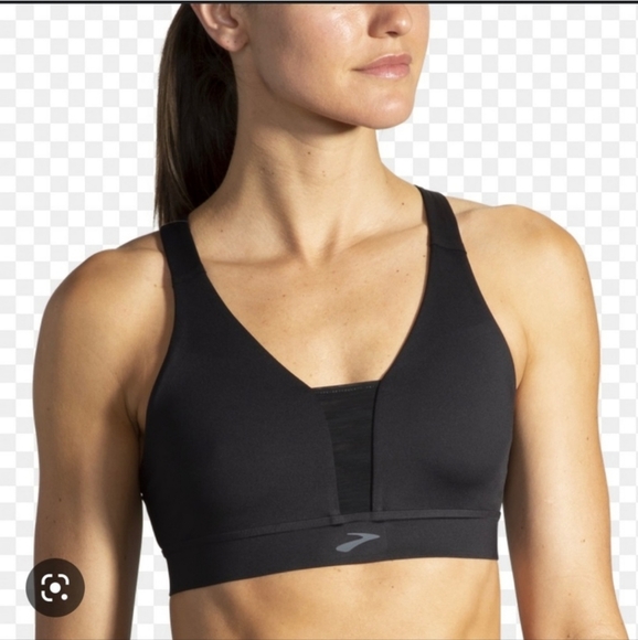 Brooks Other - Brooks Black V-Neck Support Sports Bra